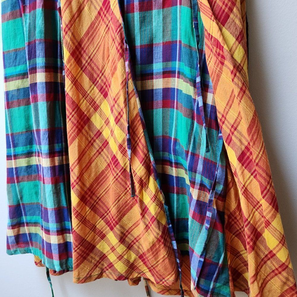 H&M Patchwork Plaid Midi Skirt A-Line Cottagecore Preppy Size 2⭐️Host Pick⭐️ - Picture 5 of 7